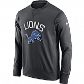 Men's Detroit Lions Nike Anthracite Sideline Circuit Performance Sweatshirt,baseball caps,new era cap wholesale,wholesale hats